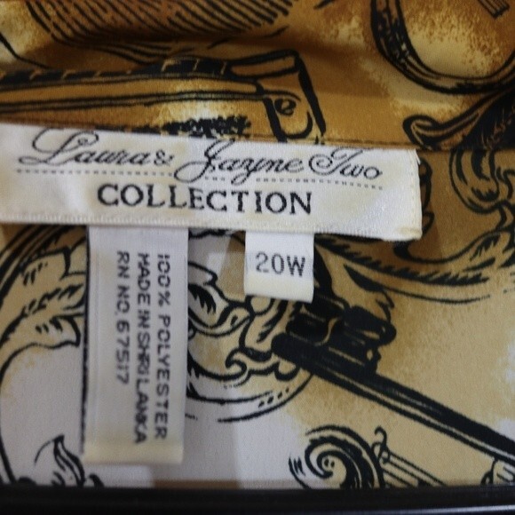 Laura & Jayne Two Vintage 90s Music Print Plus Size Button Up Top 20W - Picture 16 of 16